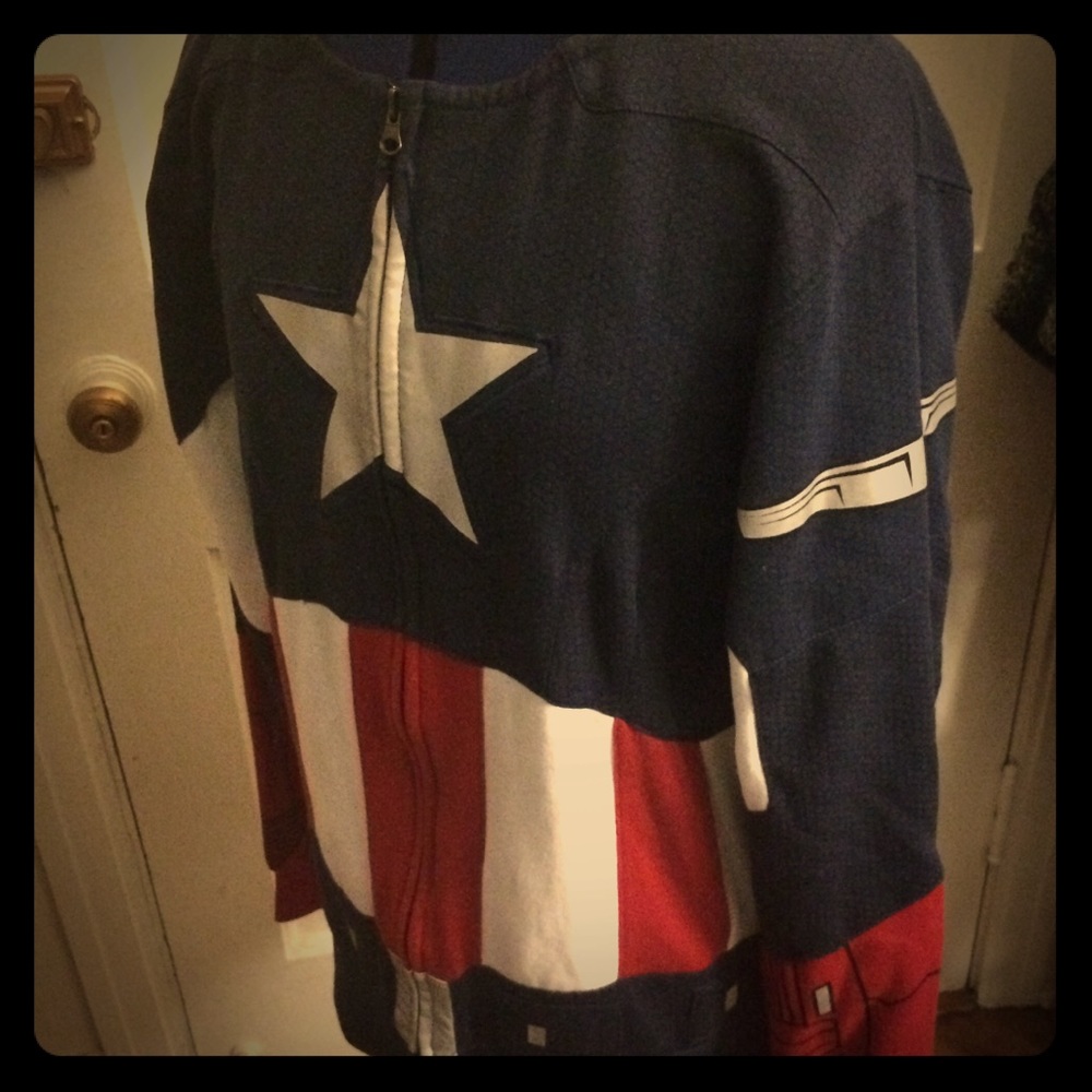 Captain America costume zip hoodie unisex M
